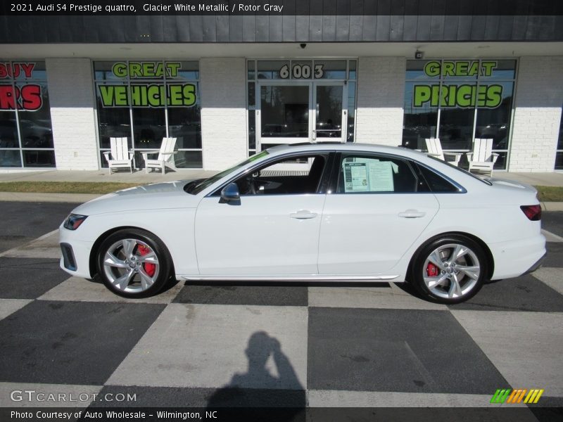 Glacier White Metallic / Rotor Gray 2021 Audi S4 Prestige quattro