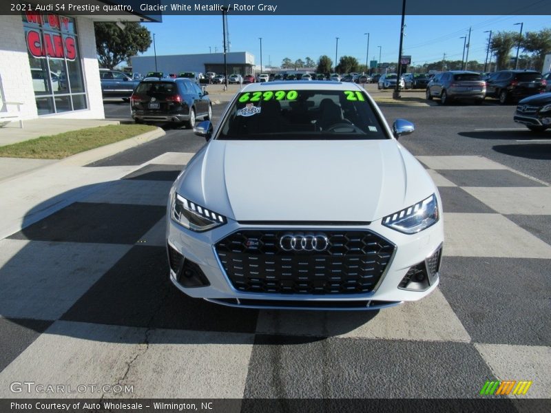 Glacier White Metallic / Rotor Gray 2021 Audi S4 Prestige quattro
