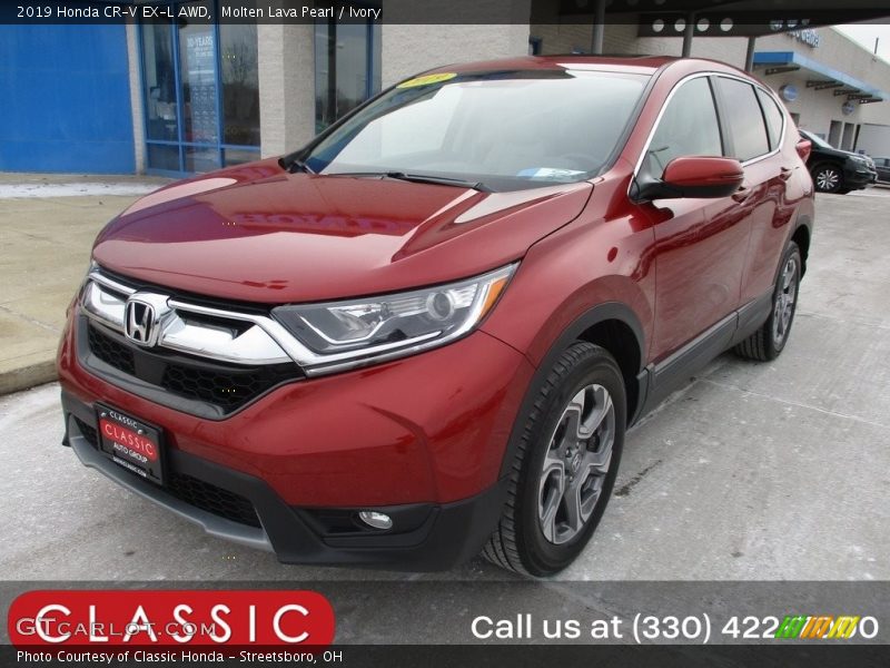 Molten Lava Pearl / Ivory 2019 Honda CR-V EX-L AWD