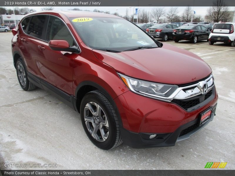 Molten Lava Pearl / Ivory 2019 Honda CR-V EX-L AWD