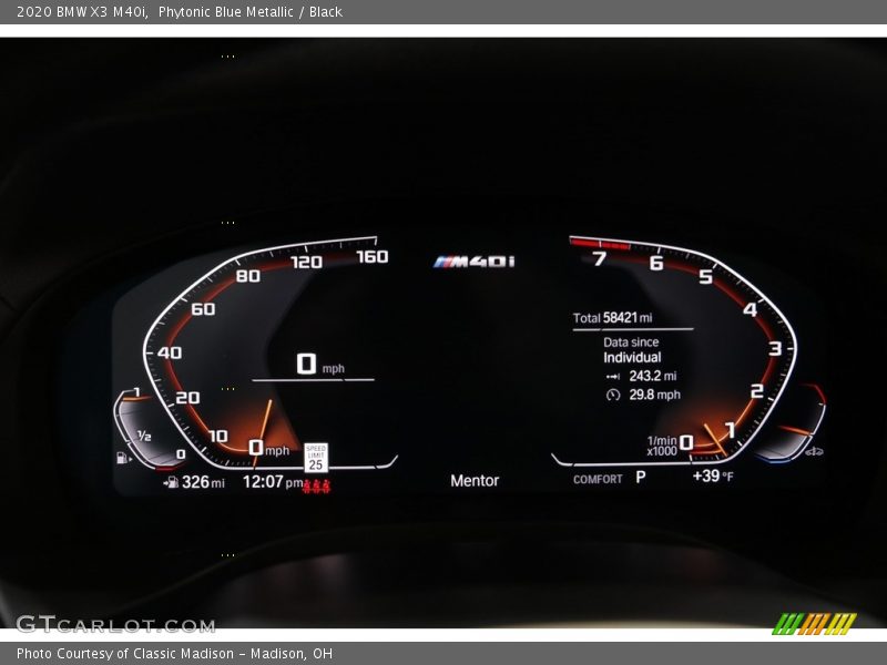 Phytonic Blue Metallic / Black 2020 BMW X3 M40i