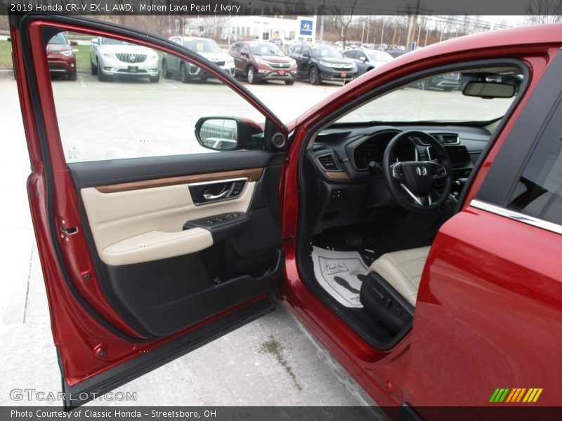 Molten Lava Pearl / Ivory 2019 Honda CR-V EX-L AWD