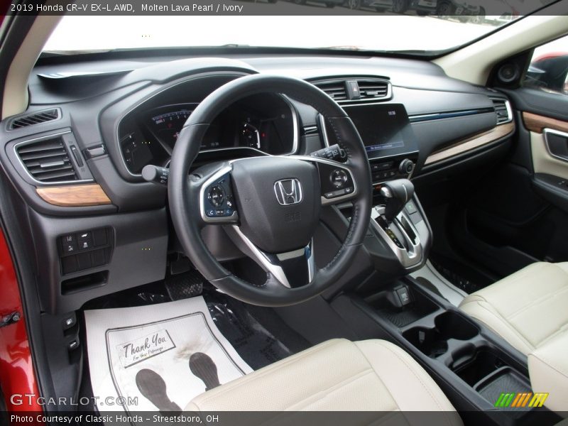 Molten Lava Pearl / Ivory 2019 Honda CR-V EX-L AWD