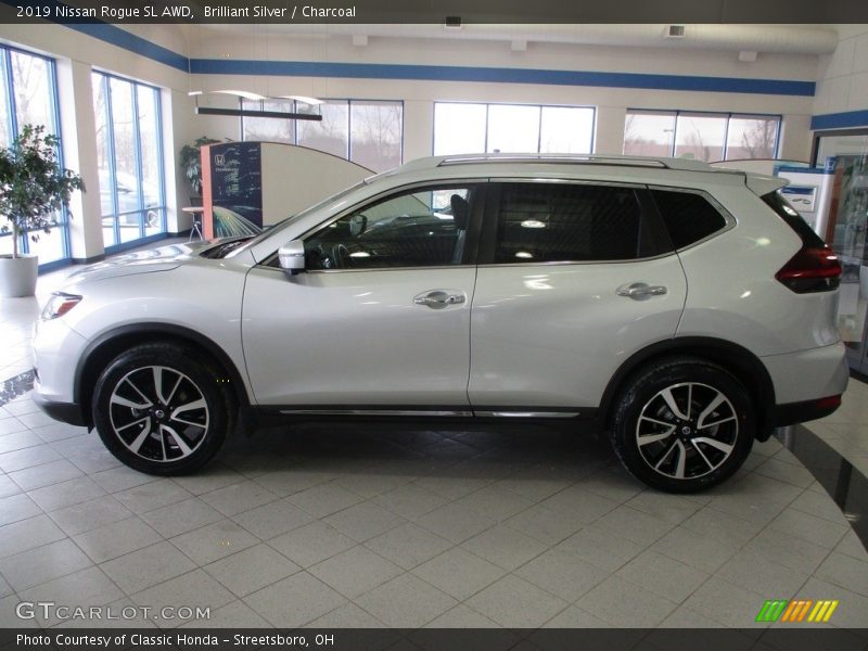 Brilliant Silver / Charcoal 2019 Nissan Rogue SL AWD