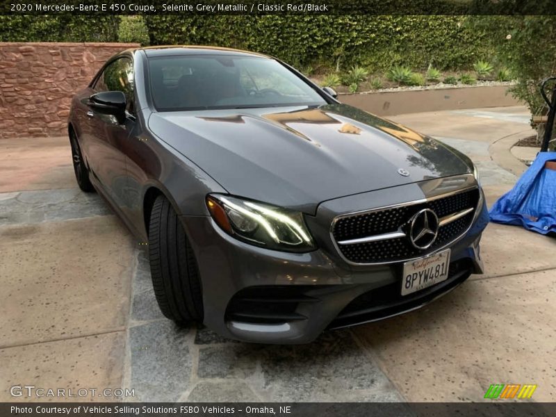 Selenite Grey Metallic / Classic Red/Black 2020 Mercedes-Benz E 450 Coupe