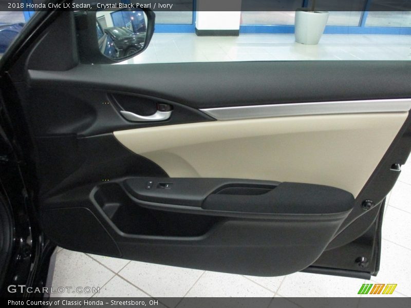 Crystal Black Pearl / Ivory 2018 Honda Civic LX Sedan