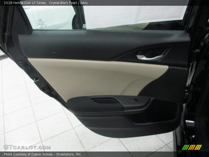 Crystal Black Pearl / Ivory 2018 Honda Civic LX Sedan