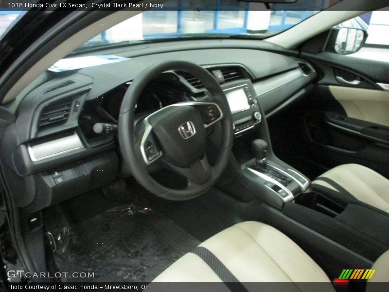 Crystal Black Pearl / Ivory 2018 Honda Civic LX Sedan