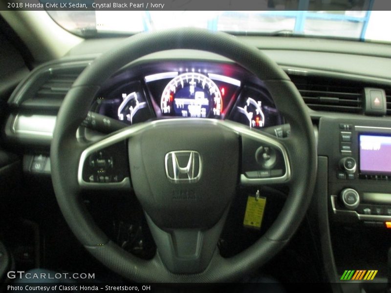 Crystal Black Pearl / Ivory 2018 Honda Civic LX Sedan