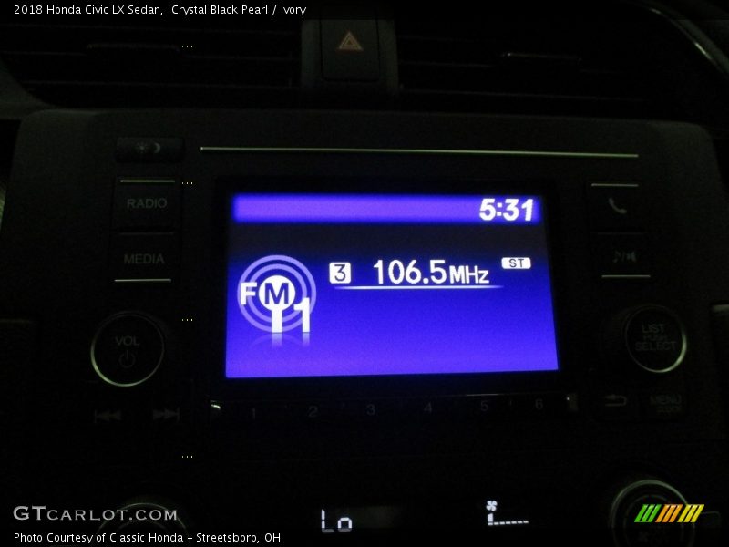Crystal Black Pearl / Ivory 2018 Honda Civic LX Sedan