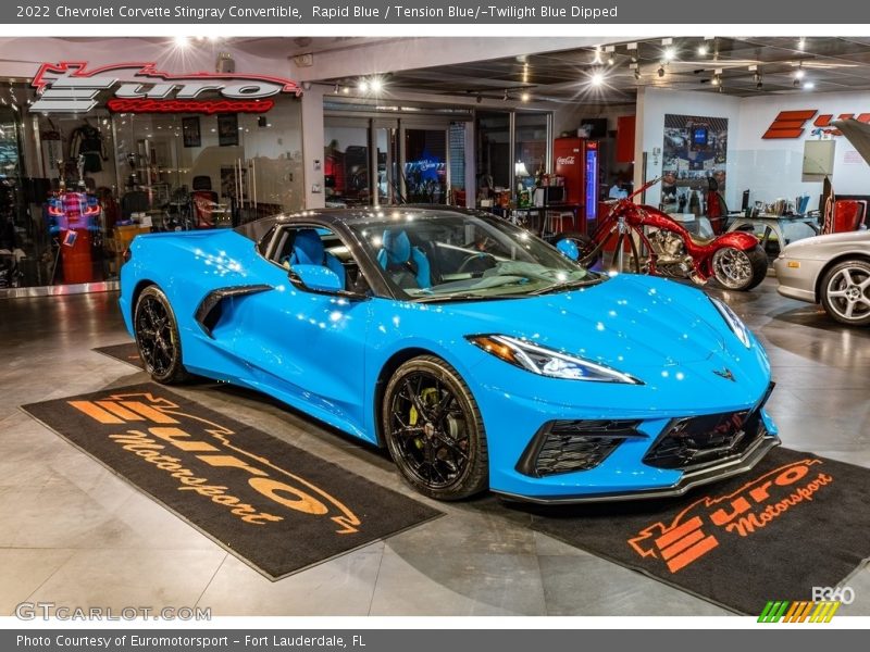 Rapid Blue / Tension Blue/­Twilight Blue Dipped 2022 Chevrolet Corvette Stingray Convertible