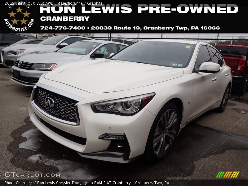 Majestic White / Graphite 2019 Infiniti Q50 3.0t AWD