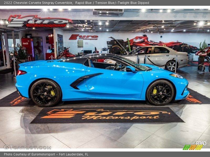 Rapid Blue / Tension Blue/­Twilight Blue Dipped 2022 Chevrolet Corvette Stingray Convertible
