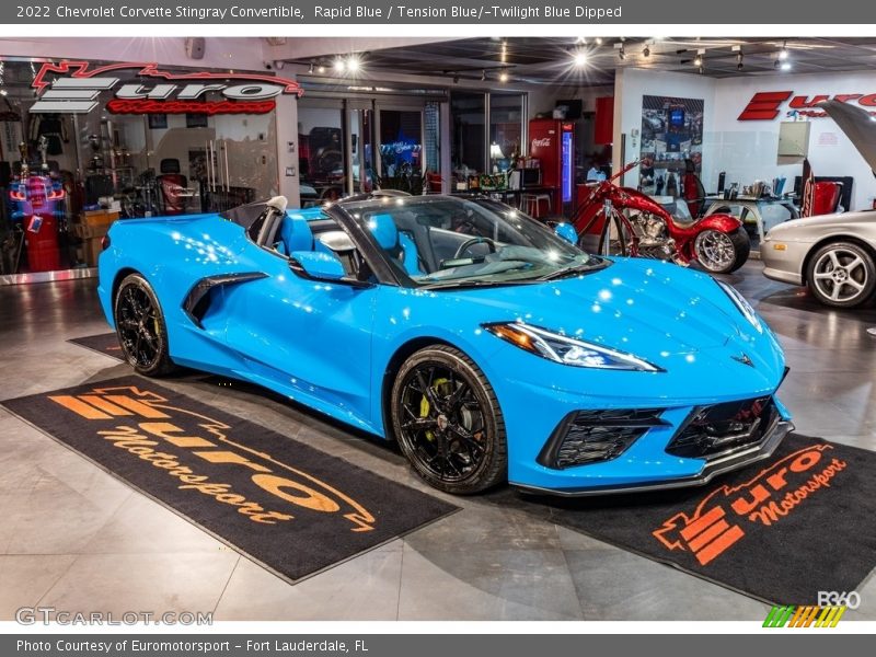 Rapid Blue / Tension Blue/­Twilight Blue Dipped 2022 Chevrolet Corvette Stingray Convertible