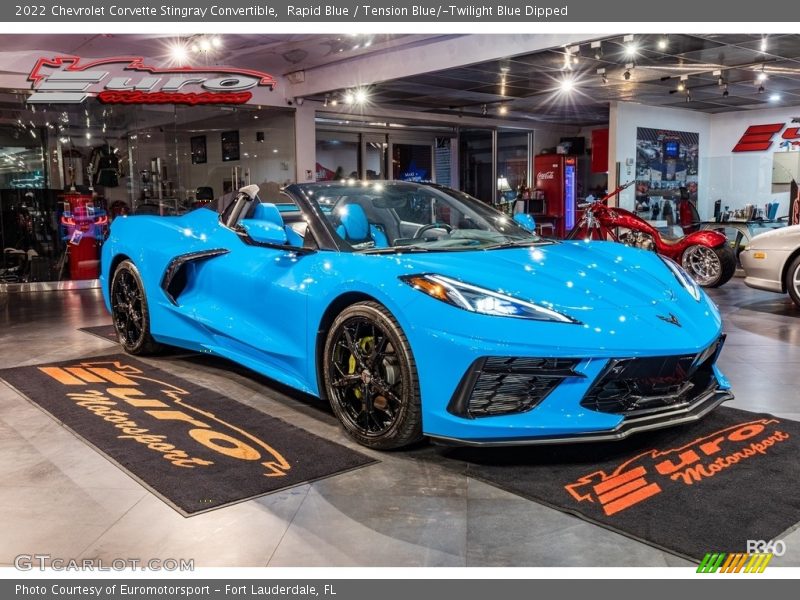 Rapid Blue / Tension Blue/­Twilight Blue Dipped 2022 Chevrolet Corvette Stingray Convertible