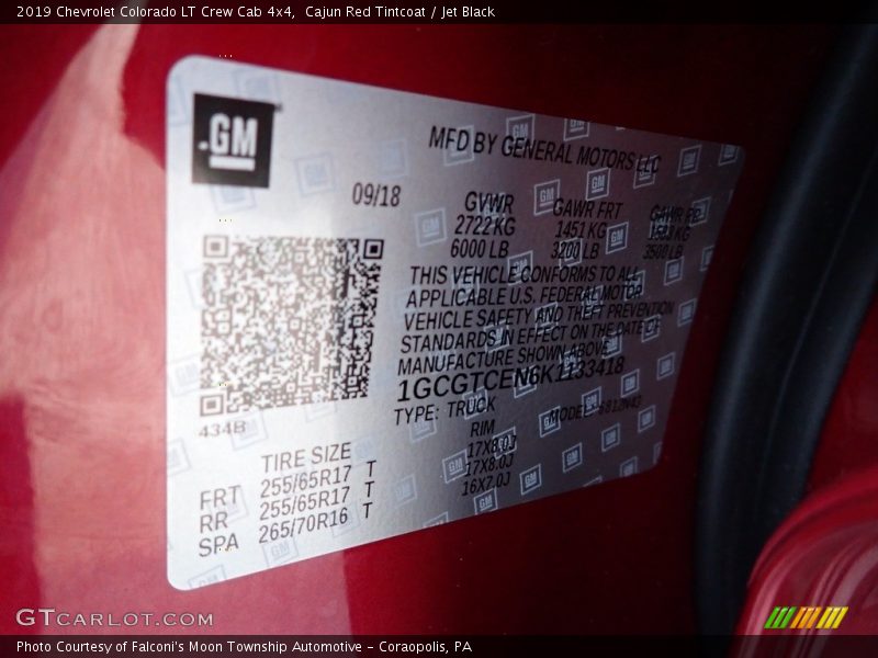 Cajun Red Tintcoat / Jet Black 2019 Chevrolet Colorado LT Crew Cab 4x4