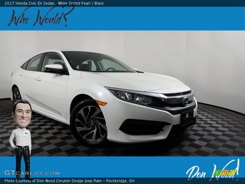 White Orchid Pearl / Black 2017 Honda Civic EX Sedan