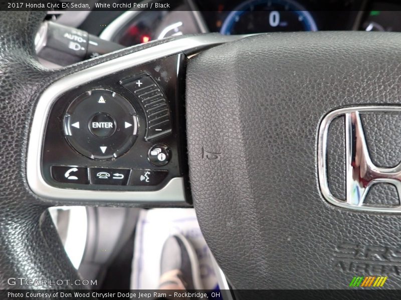 White Orchid Pearl / Black 2017 Honda Civic EX Sedan