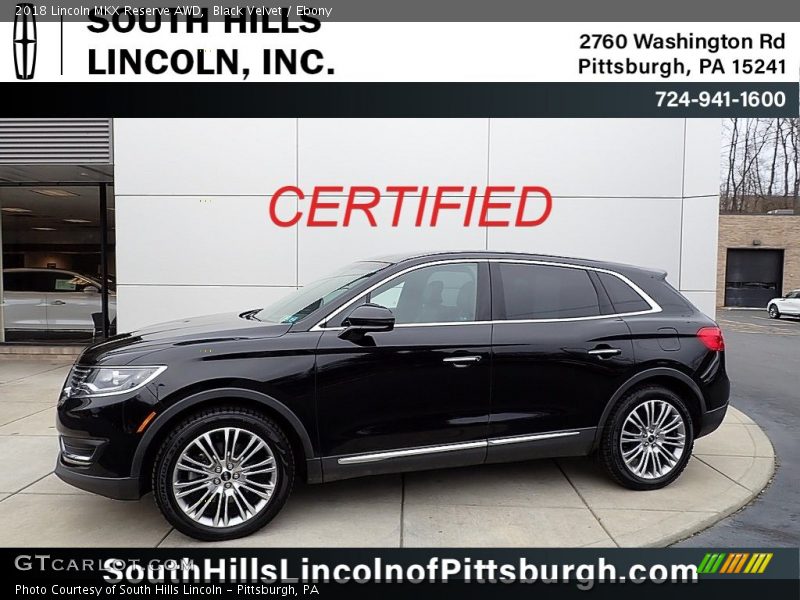 Black Velvet / Ebony 2018 Lincoln MKX Reserve AWD