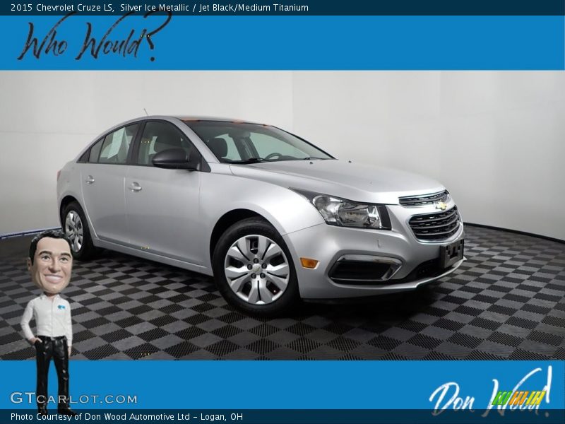 Silver Ice Metallic / Jet Black/Medium Titanium 2015 Chevrolet Cruze LS