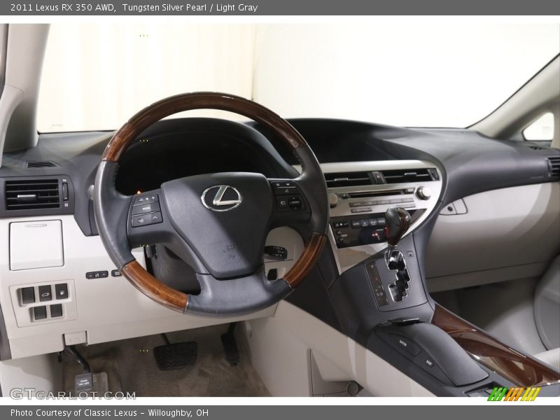 Tungsten Silver Pearl / Light Gray 2011 Lexus RX 350 AWD