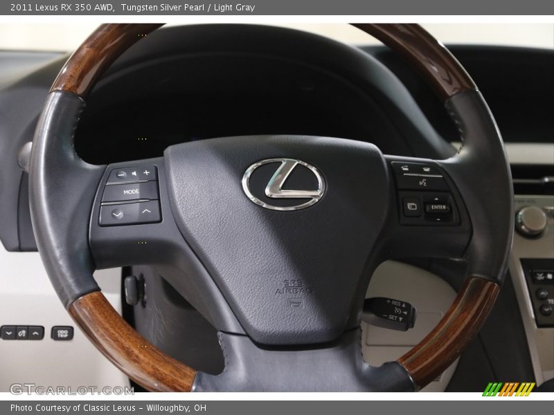 Tungsten Silver Pearl / Light Gray 2011 Lexus RX 350 AWD