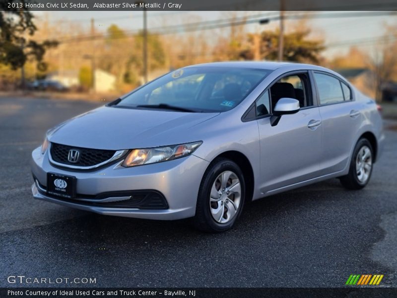 Alabaster Silver Metallic / Gray 2013 Honda Civic LX Sedan