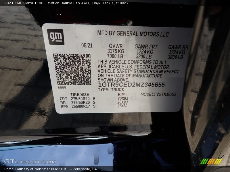 Onyx Black / Jet Black 2021 GMC Sierra 1500 Elevation Double Cab 4WD
