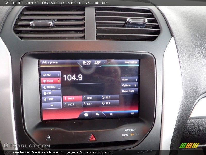 Sterling Grey Metallic / Charcoal Black 2011 Ford Explorer XLT 4WD