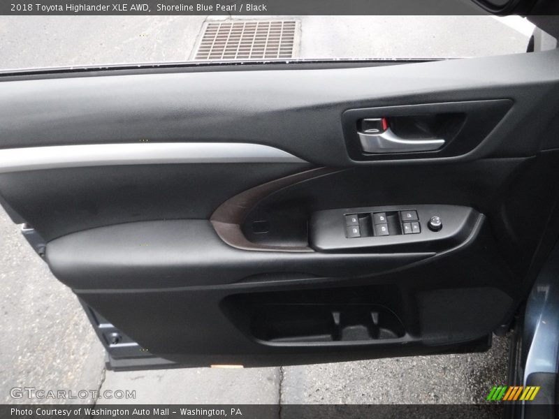 Shoreline Blue Pearl / Black 2018 Toyota Highlander XLE AWD