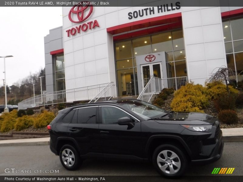 Midnight Black Metallic / Black 2020 Toyota RAV4 LE AWD