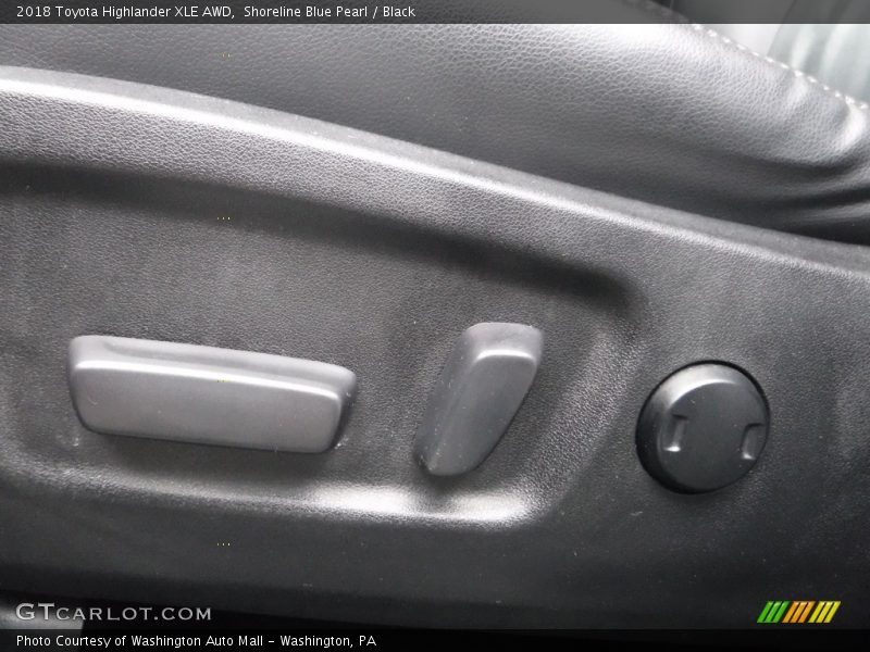 Shoreline Blue Pearl / Black 2018 Toyota Highlander XLE AWD