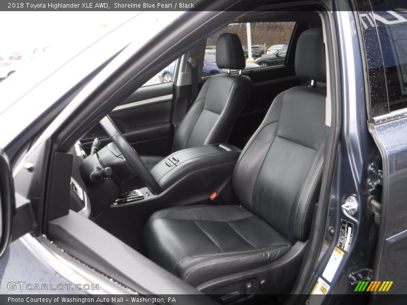 Shoreline Blue Pearl / Black 2018 Toyota Highlander XLE AWD
