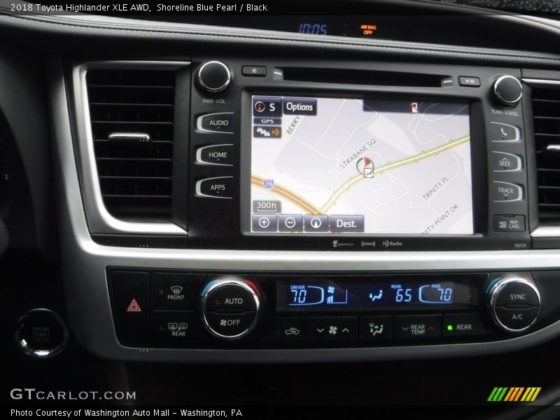 Shoreline Blue Pearl / Black 2018 Toyota Highlander XLE AWD