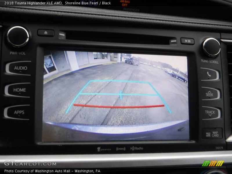 Shoreline Blue Pearl / Black 2018 Toyota Highlander XLE AWD