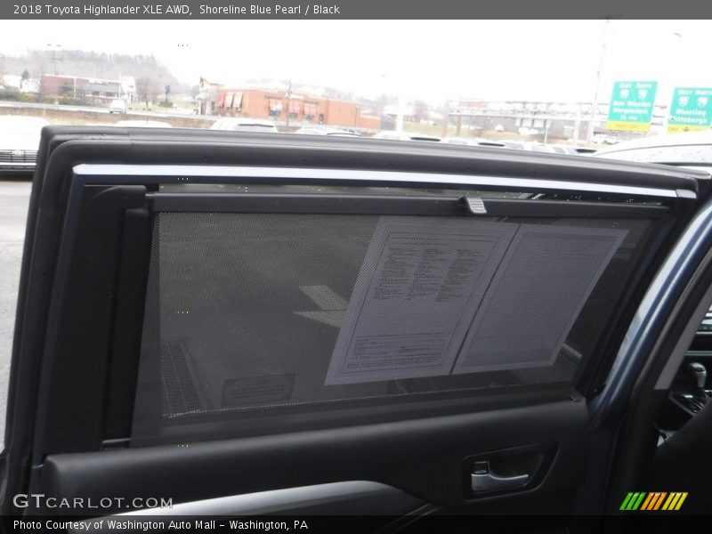 Shoreline Blue Pearl / Black 2018 Toyota Highlander XLE AWD