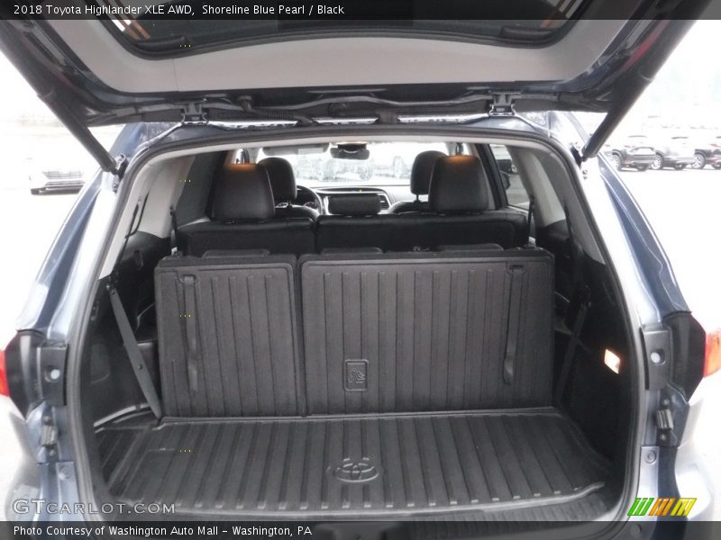 Shoreline Blue Pearl / Black 2018 Toyota Highlander XLE AWD