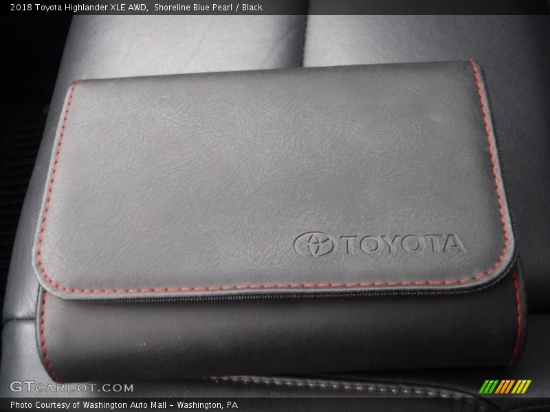 Shoreline Blue Pearl / Black 2018 Toyota Highlander XLE AWD
