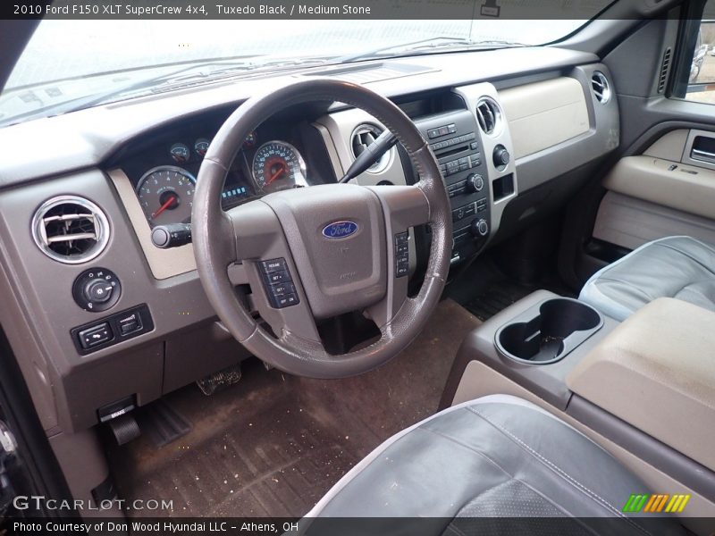 Tuxedo Black / Medium Stone 2010 Ford F150 XLT SuperCrew 4x4