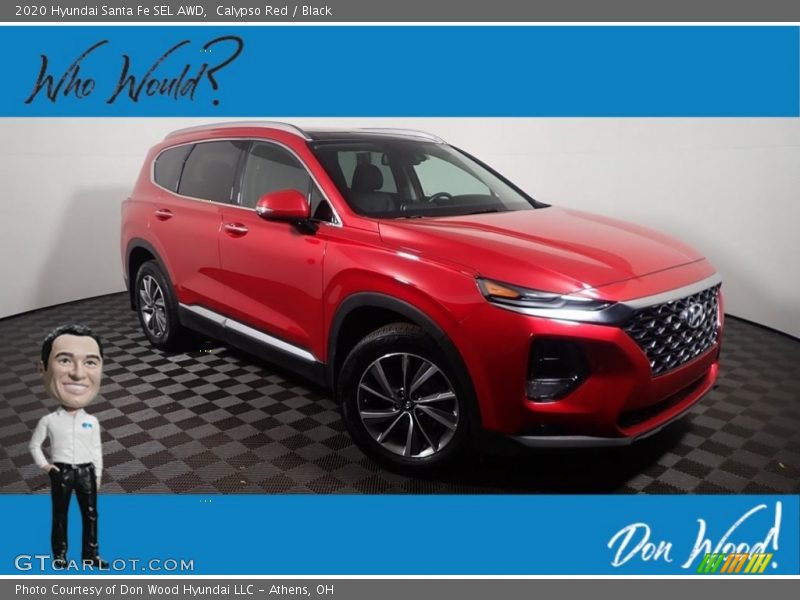 Calypso Red / Black 2020 Hyundai Santa Fe SEL AWD
