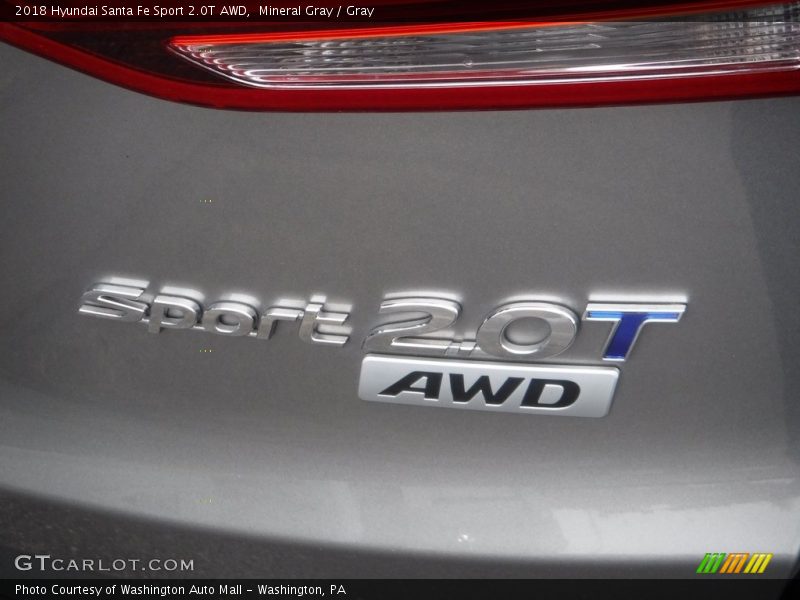 Mineral Gray / Gray 2018 Hyundai Santa Fe Sport 2.0T AWD