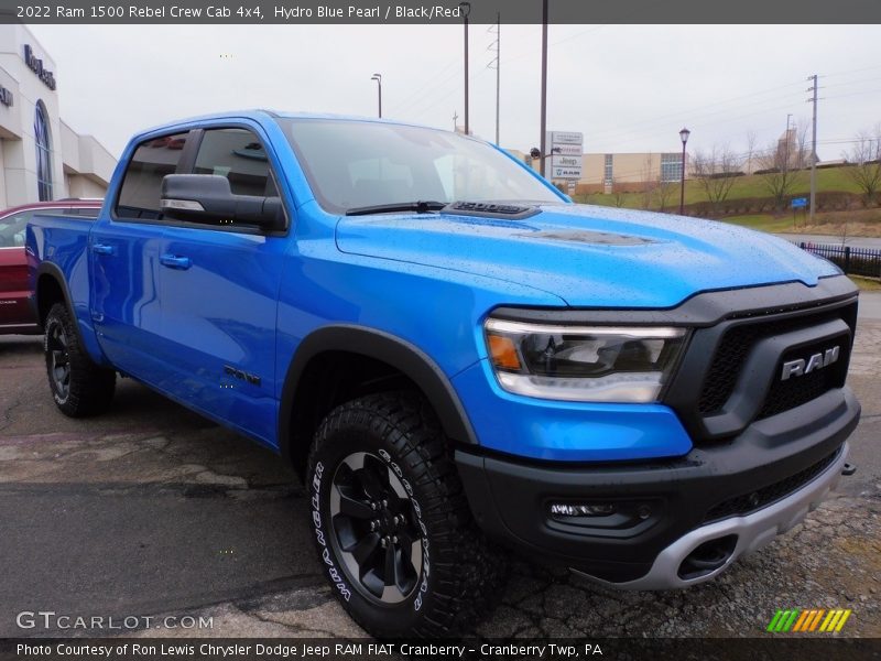 Hydro Blue Pearl / Black/Red 2022 Ram 1500 Rebel Crew Cab 4x4