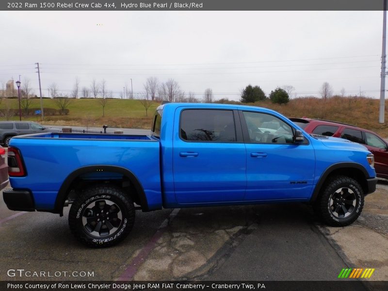 Hydro Blue Pearl / Black/Red 2022 Ram 1500 Rebel Crew Cab 4x4