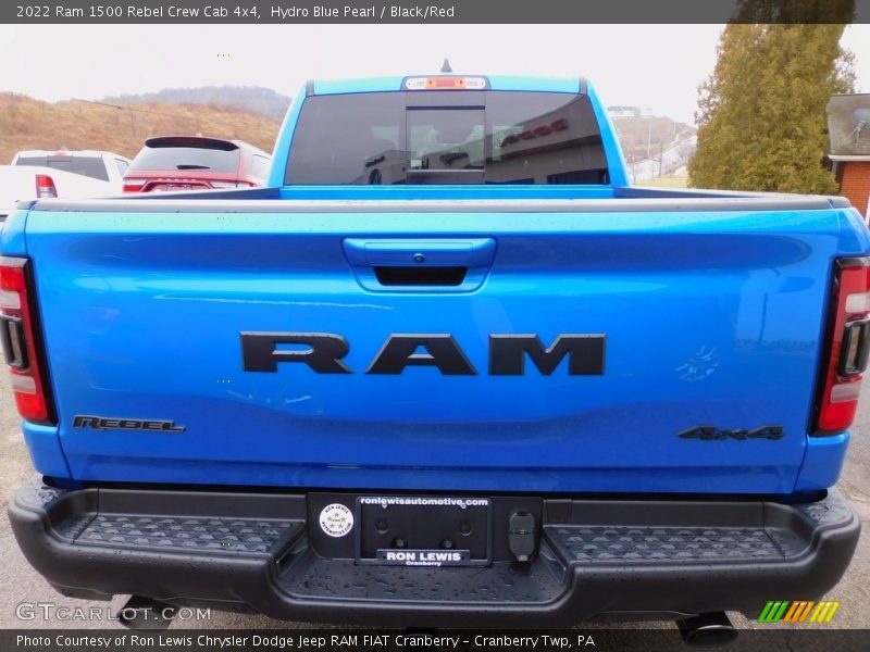 Hydro Blue Pearl / Black/Red 2022 Ram 1500 Rebel Crew Cab 4x4