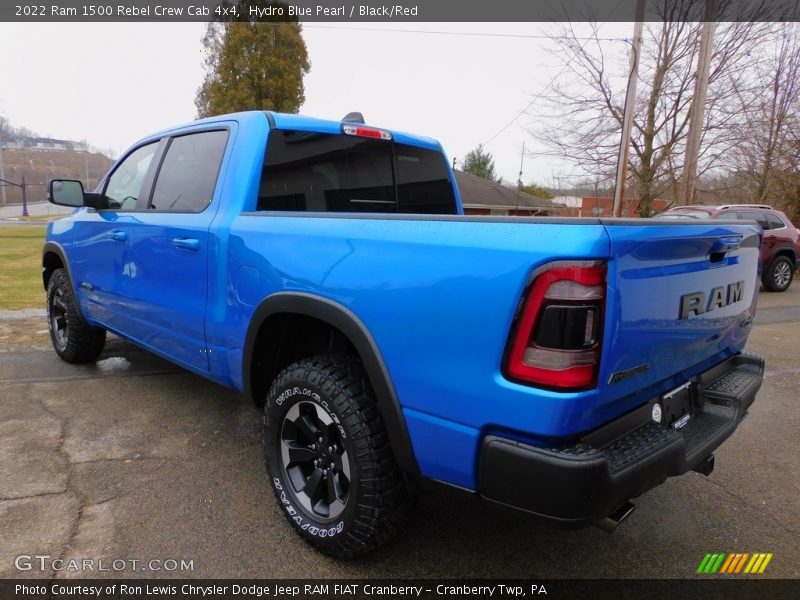 Hydro Blue Pearl / Black/Red 2022 Ram 1500 Rebel Crew Cab 4x4