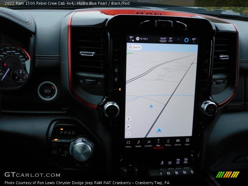 Hydro Blue Pearl / Black/Red 2022 Ram 1500 Rebel Crew Cab 4x4