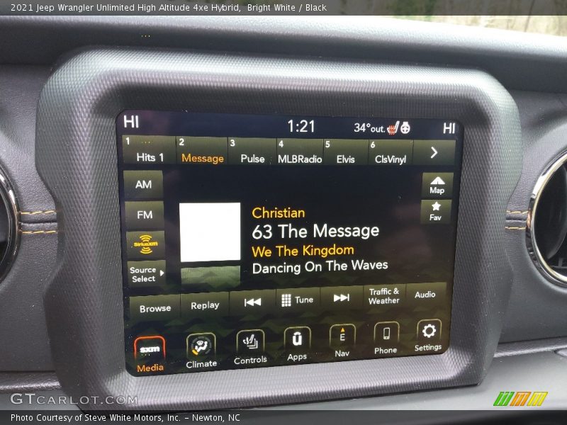 Controls of 2021 Wrangler Unlimited High Altitude 4xe Hybrid
