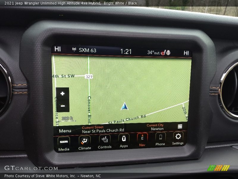Navigation of 2021 Wrangler Unlimited High Altitude 4xe Hybrid