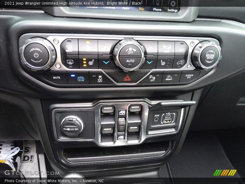 Controls of 2021 Wrangler Unlimited High Altitude 4xe Hybrid