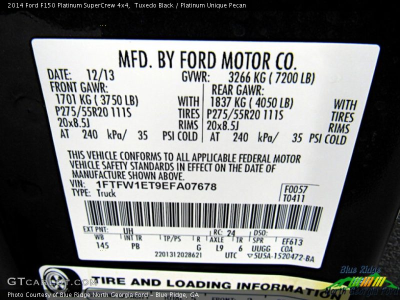 Tuxedo Black / Platinum Unique Pecan 2014 Ford F150 Platinum SuperCrew 4x4